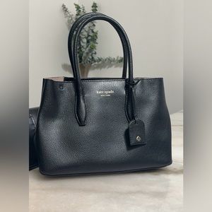 Kate Spade New York Small Black Leather Satchel Handbag